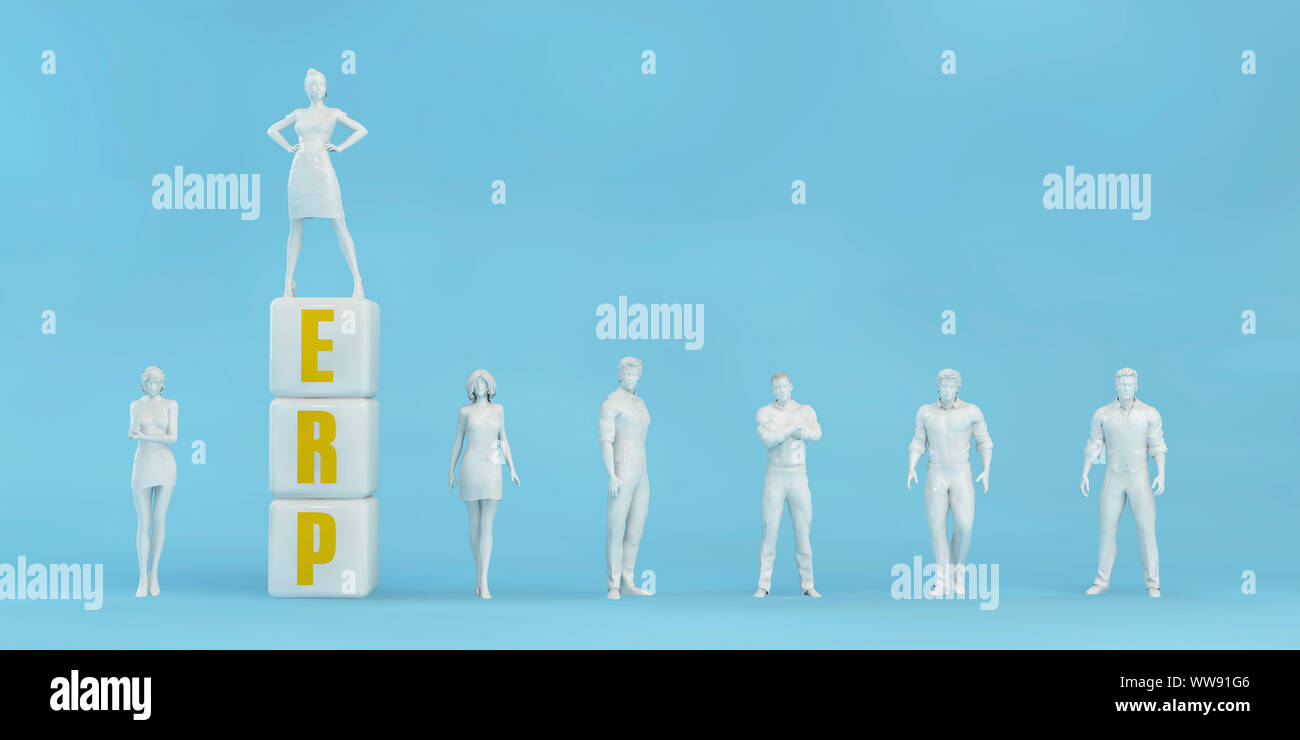 ERP Enterprise Resource Planning erfolgreiche Lösungen und Services Stockfoto