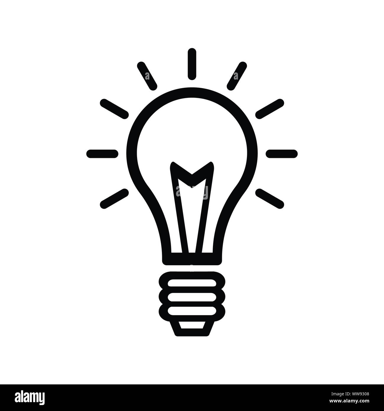Gluhlampe Symbol Erzeugen Idee Innovation Gluhbirne Stock Vektorgrafik Alamy