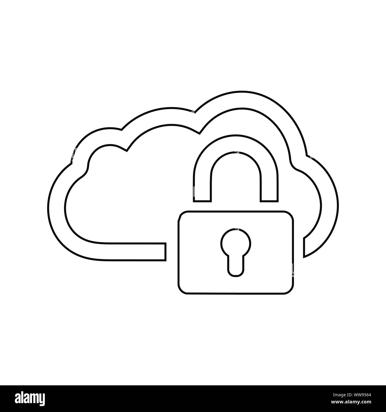 Schönes Design und voll editierbar Cloud, Daten, Sicherheit, Schutz Symbol für kommerzielle, Printmedien, Web oder jede Art von Design Projekten. Stock Vektor