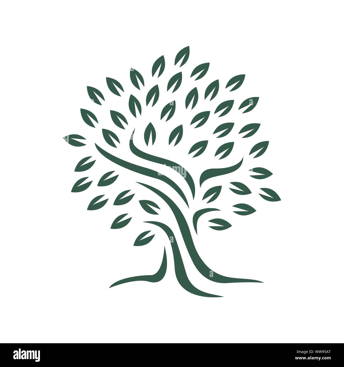 Einfache Silhouette des Baumes logo Vektorgrafik Elemente Stock Vektor