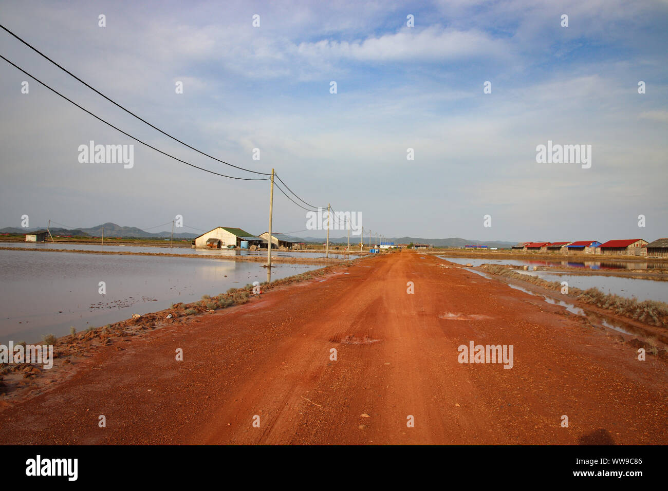 Berühmten Salzfelder von Kampot, Kambodscha Stockfoto