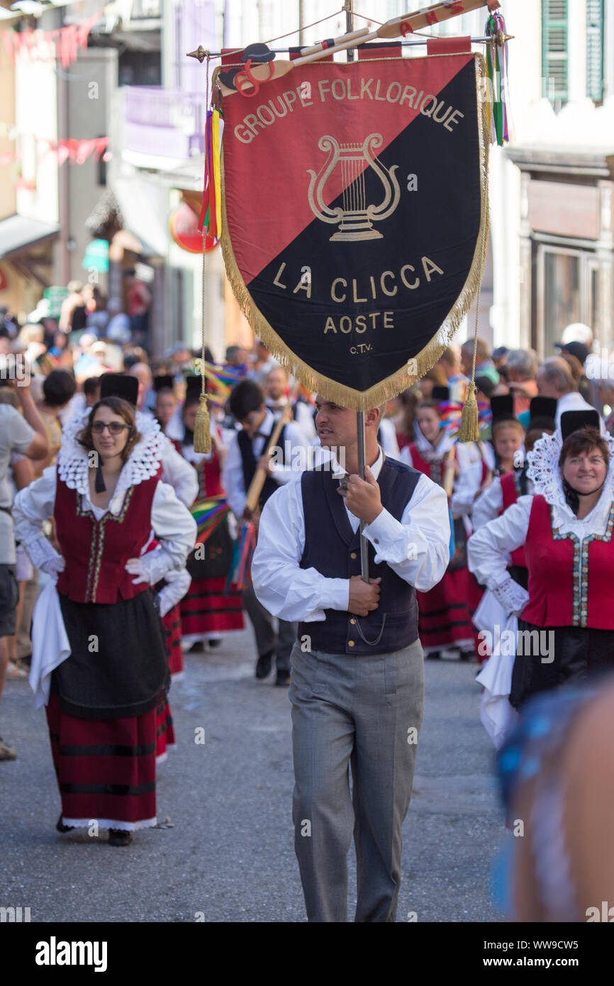 Dorffest in Flumet Stockfoto