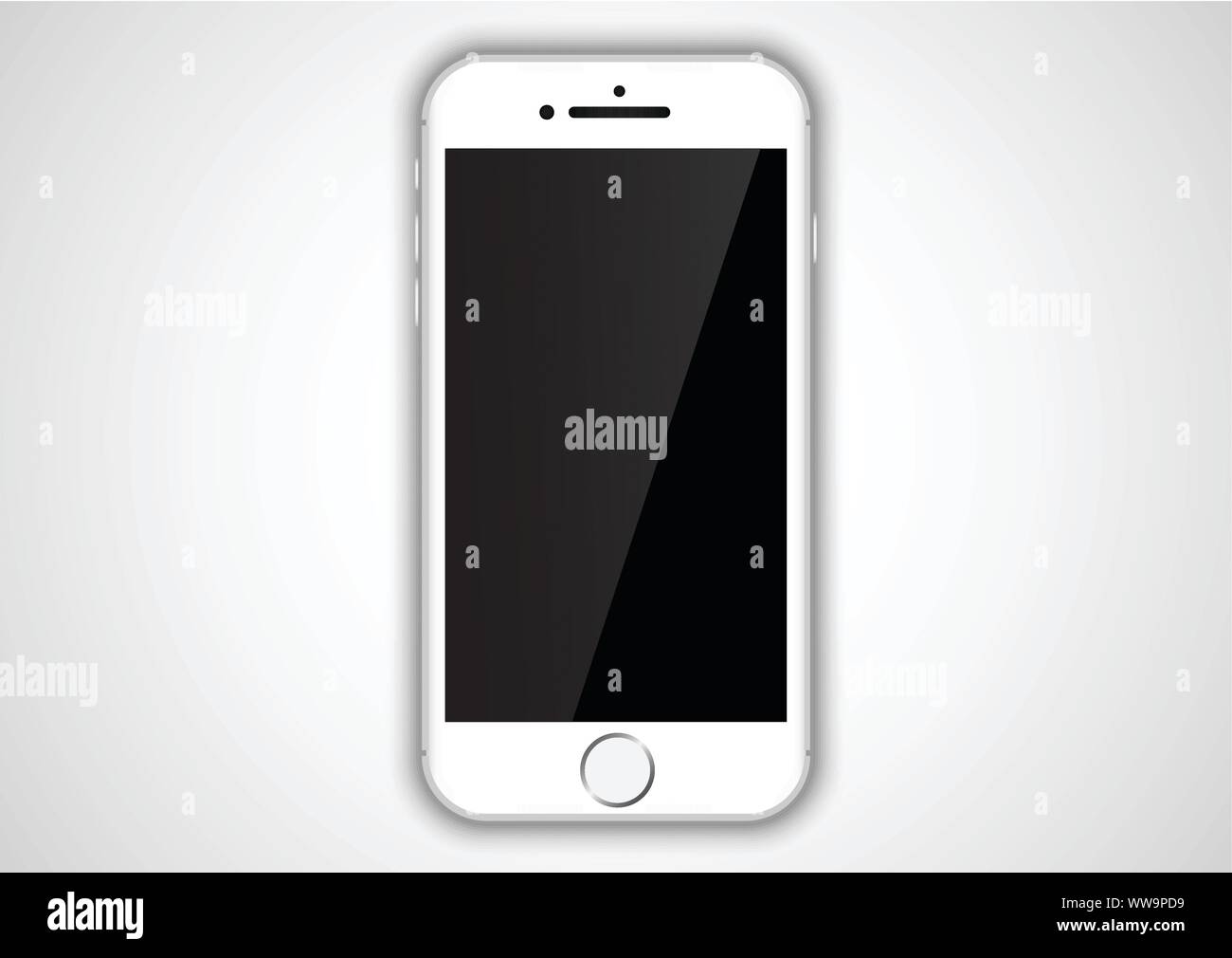 Vector Illustration white Smartphone realistisch Objekt Stock Vektor