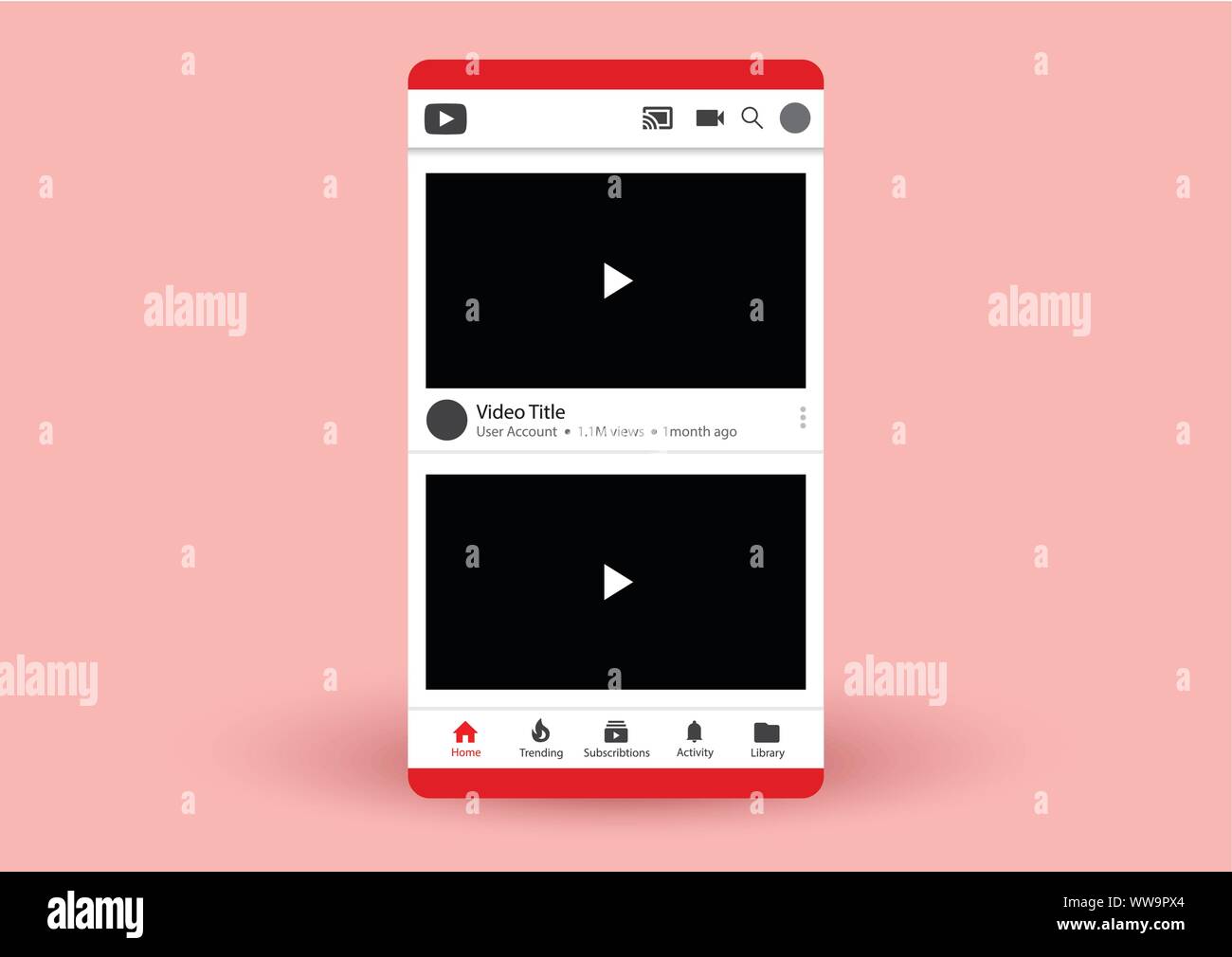 Vector Illustration social media Mockup mobile Anwendung Stock Vektor