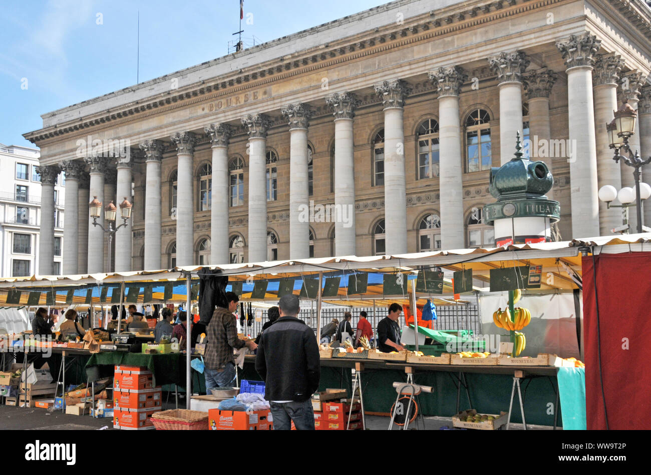 Tag vor der Pariser Börse, Paris, Frankreich Stockfoto