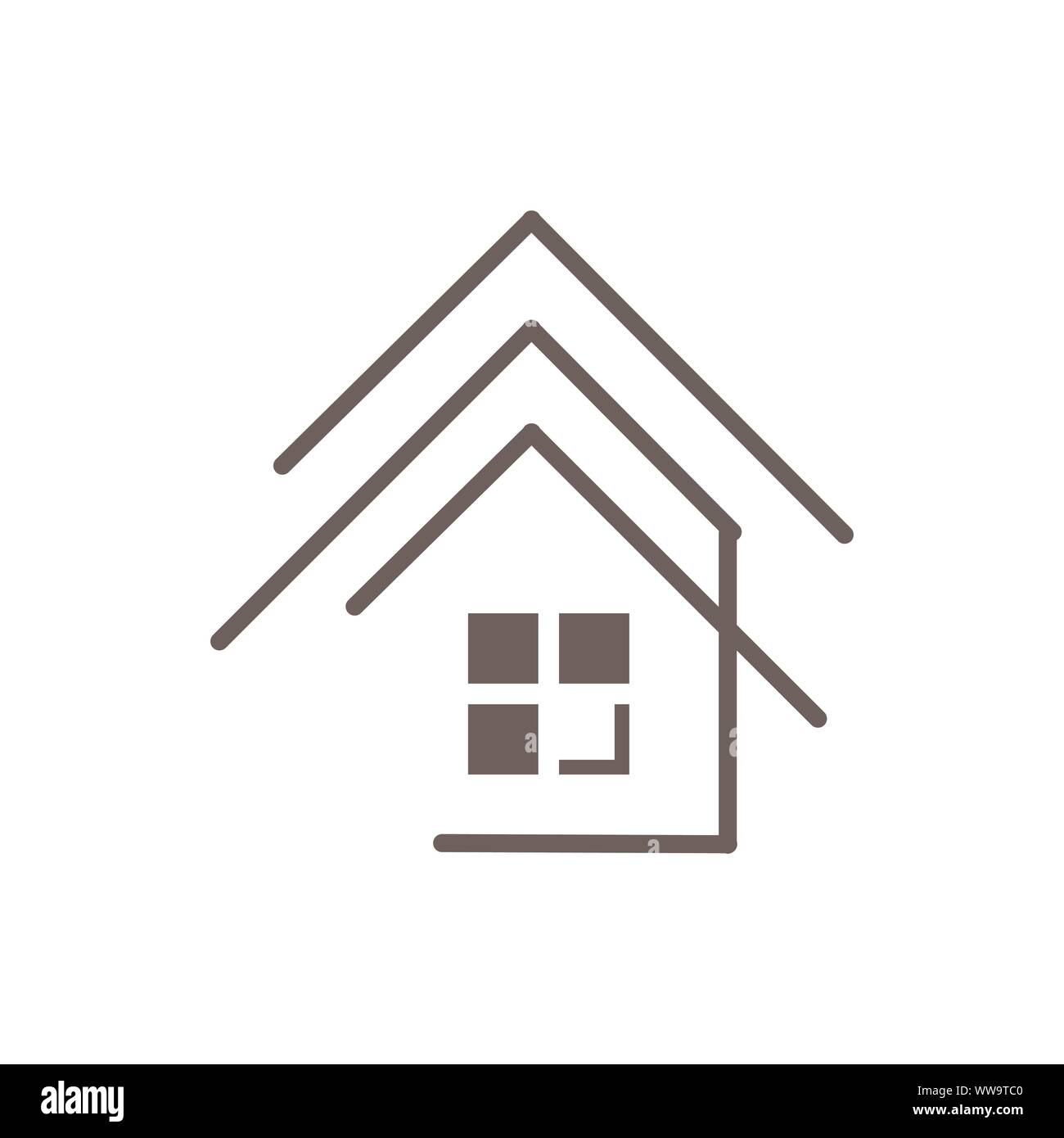Modernes Haus Immobilien Wohnung Linie Gebäude logo Vektor icon Stock Vektor