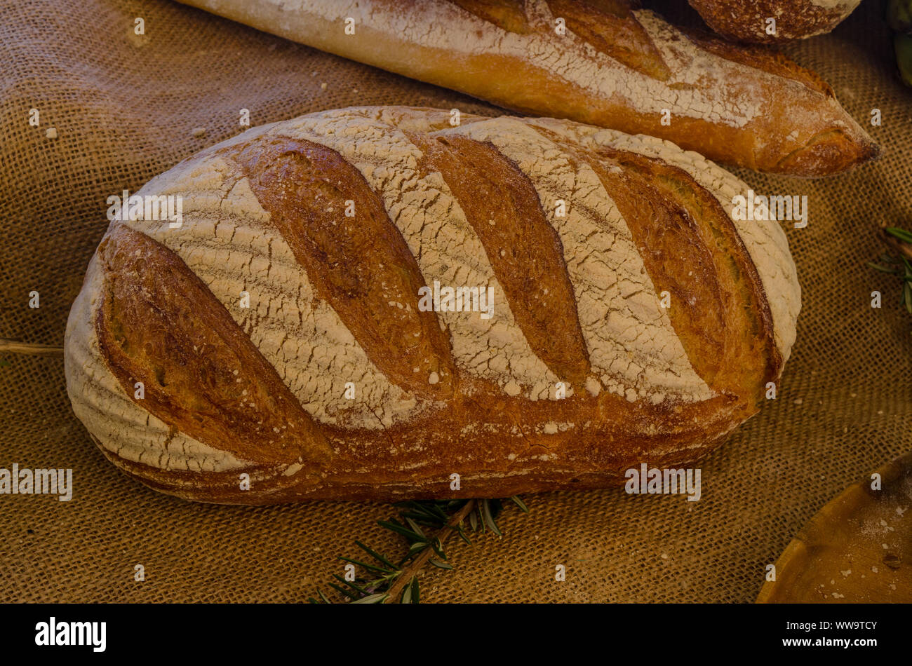 Laib Artisan Brot Stockfoto