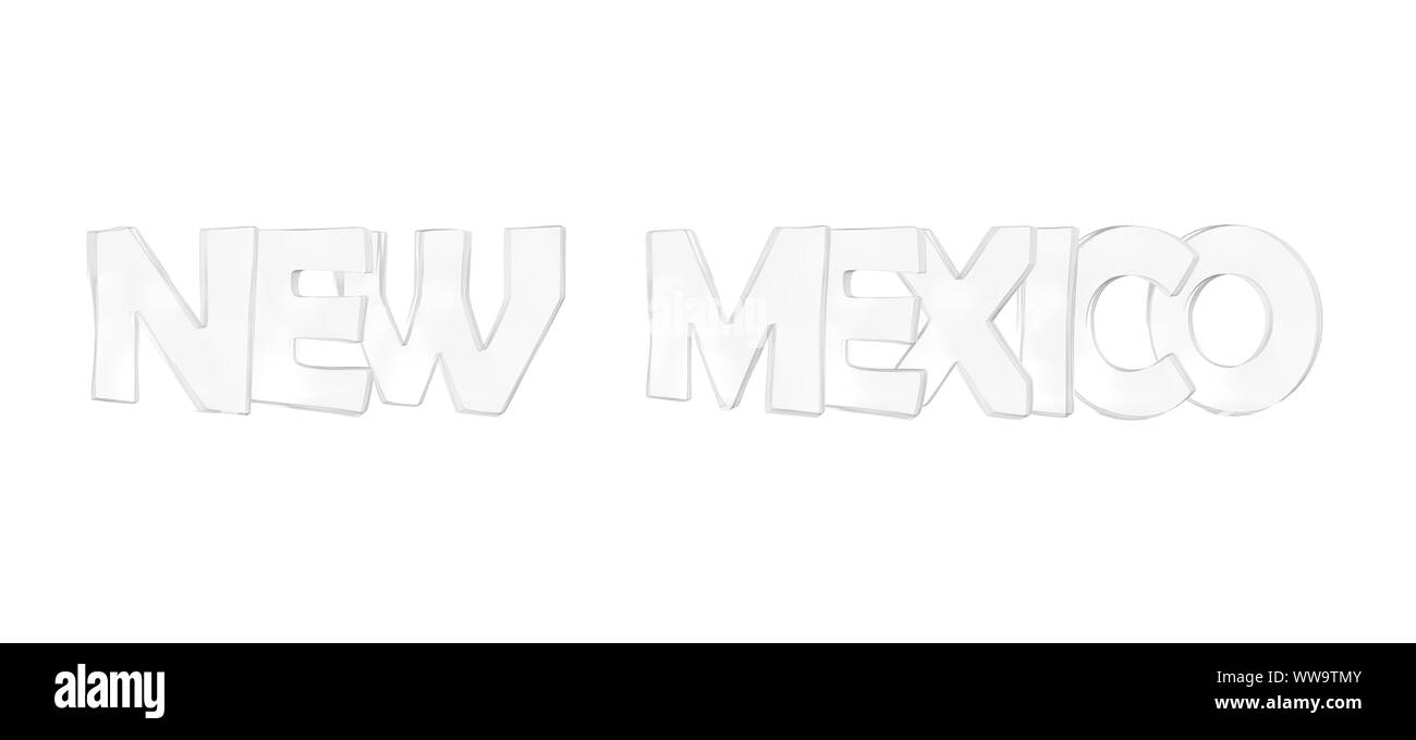 New Mexico. Isolierte USA Staat Namen mit weißem Hintergrund Stockfoto