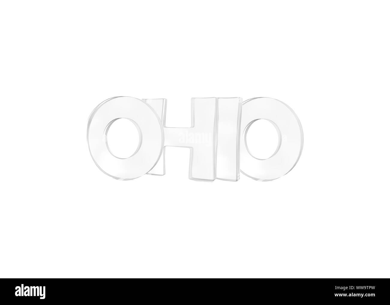 Ohio. Isolierte USA Staat Namen mit weißem Hintergrund Stockfoto