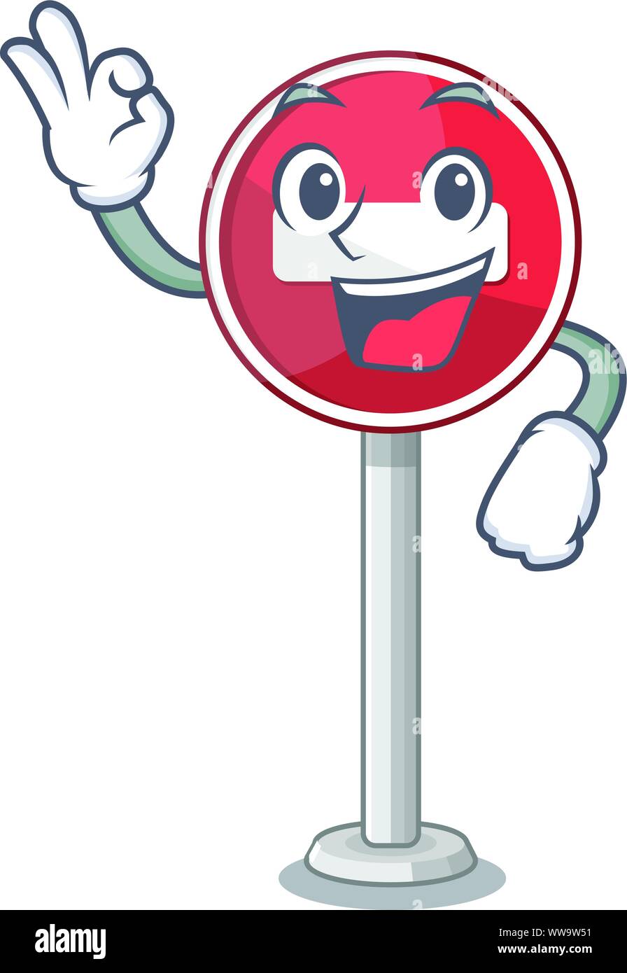 Okay kein Eintrag auf Cartoon Seite der Straße Stock Vektor