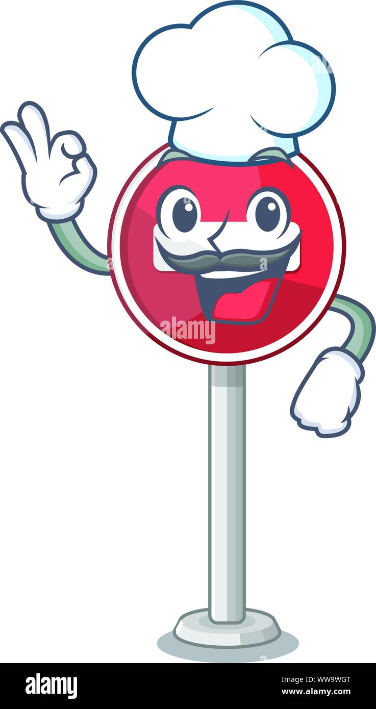 Koch kein Eintrag auf Cartoon Seite der Straße Stock Vektor