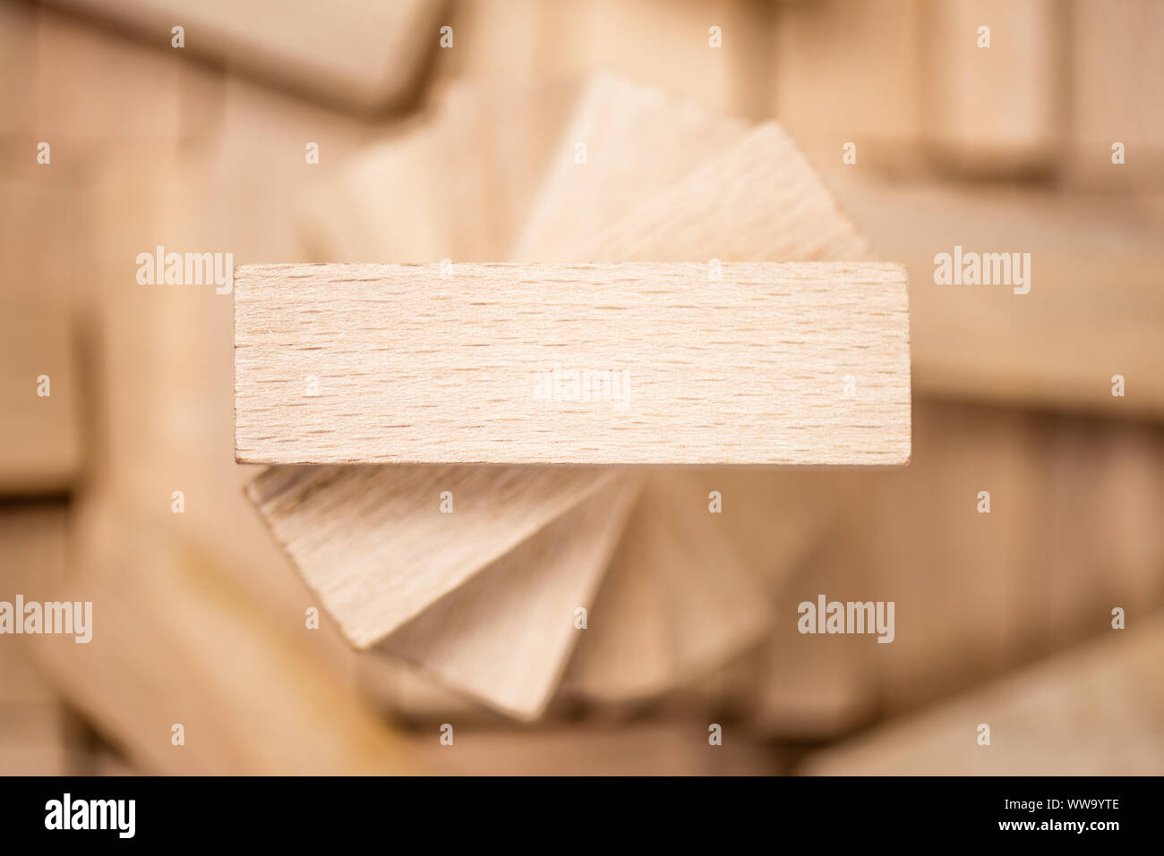 Leere Holzblock Textur für Ihren Text Vorlage. Stockfoto