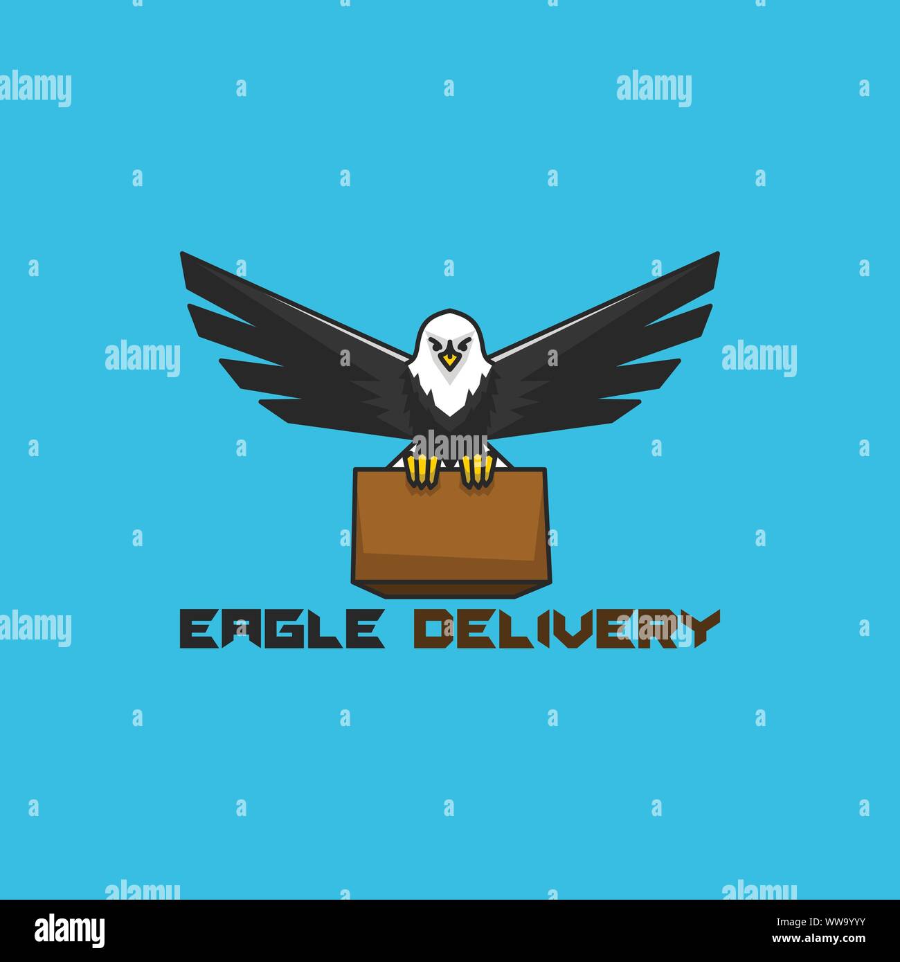 Adler bringen, gut für Lieferservice logo Unternehmen. Vector Illustration. Stock Vektor