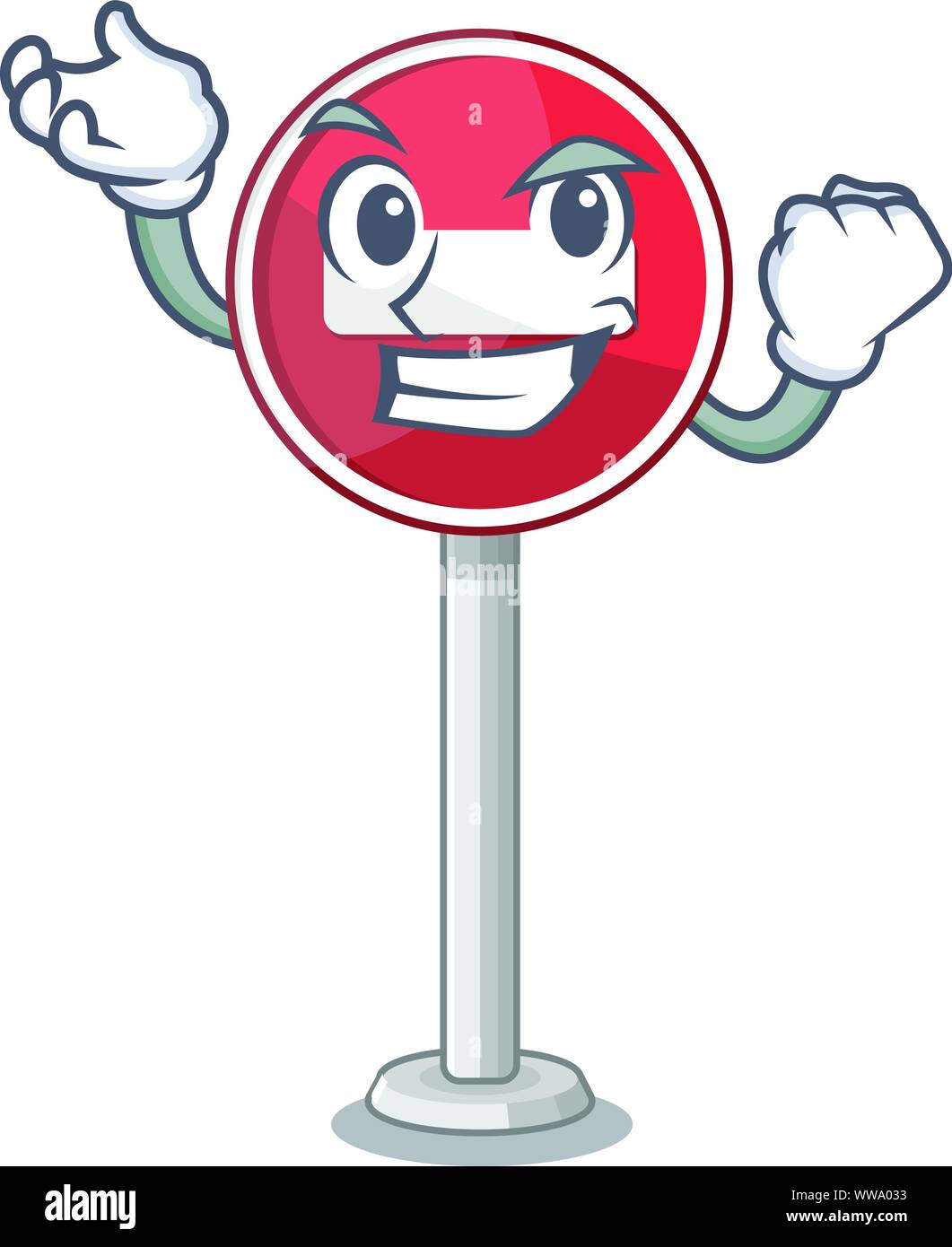 Erfolgreiche kein Eintrag auf Cartoon Seite der Straße Stock Vektor