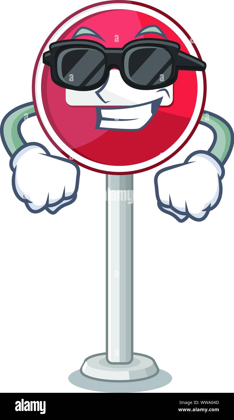 Super cool kein Eintrag auf Cartoon Seite der Straße Stock Vektor