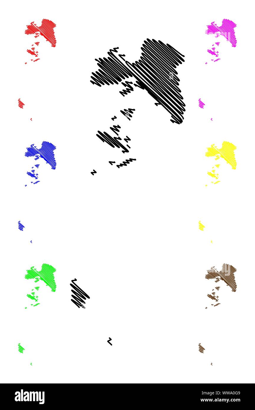 Region Attika (Griechenland, Griechische Republik, Hellas) Karte Vektor-illustration, kritzeln Skizze Attika Karte Stock Vektor