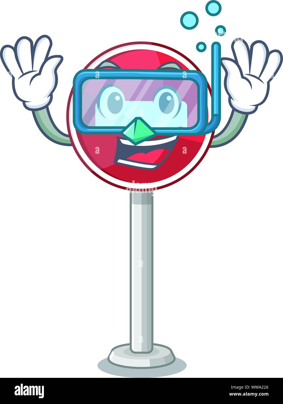 Tauchen kein Eintrag auf Cartoon Seite der Straße Stock Vektor