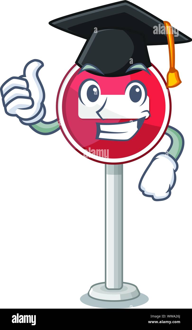 Die Graduierung kein Eintrag auf Cartoon Seite der Straße Stock Vektor