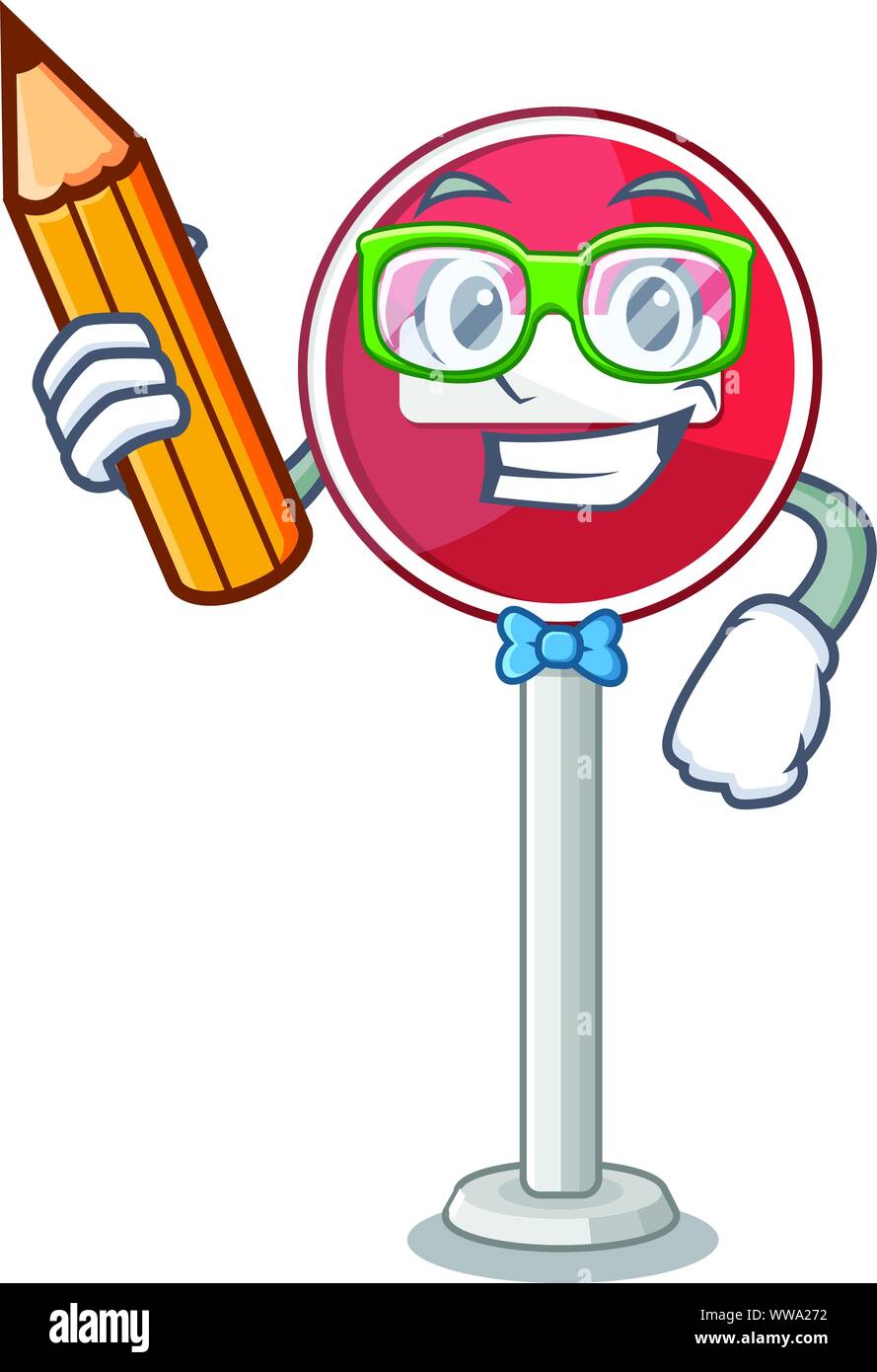 Student kein Eintrag auf Cartoon Seite der Straße Stock Vektor