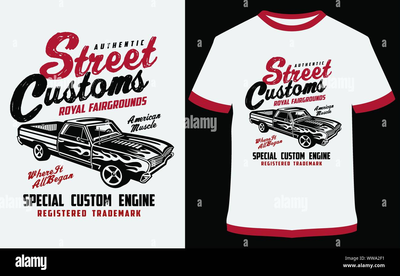 Street Custom Vektorgrafiken, für Aufkleber oder Druck für das T-Shirt und Poster Stock Vektor