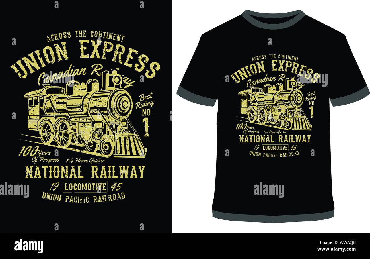 Union Express Vektorgrafiken, für Aufkleber oder Druck für das T-Shirt und Poster Stock Vektor