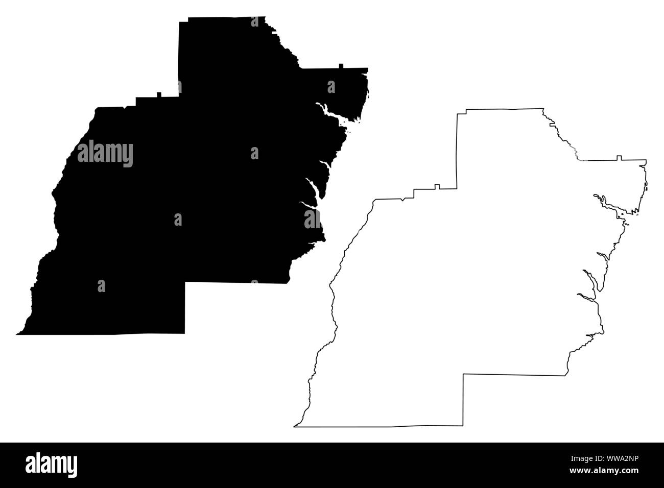 Barbour County, Alabama (Grafschaften in Alabama, Vereinigte Staaten von Amerika, USA, USA, USA) Karte Vektor-illustration, kritzeln Skizze Barbour Karte Stock Vektor