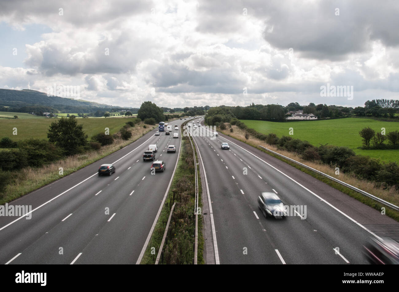 Um Lancashire-M61 in Richtung Süden Stockfoto