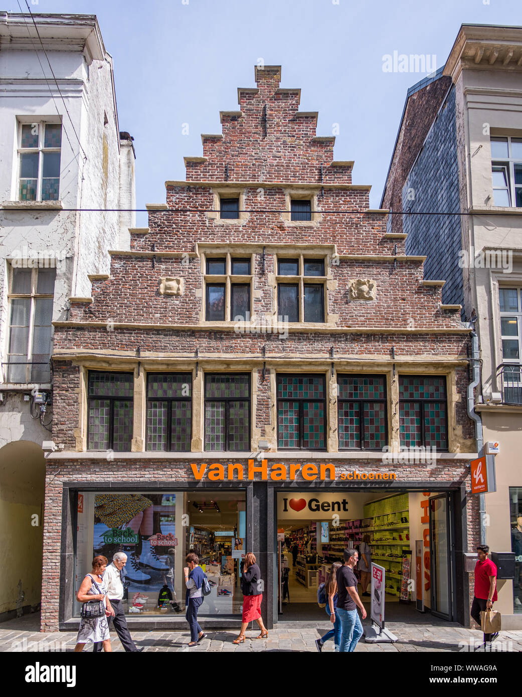 Souvenir shop. Historische Zentrum von Gent, Flandern, Belgien, EU. Stockfoto