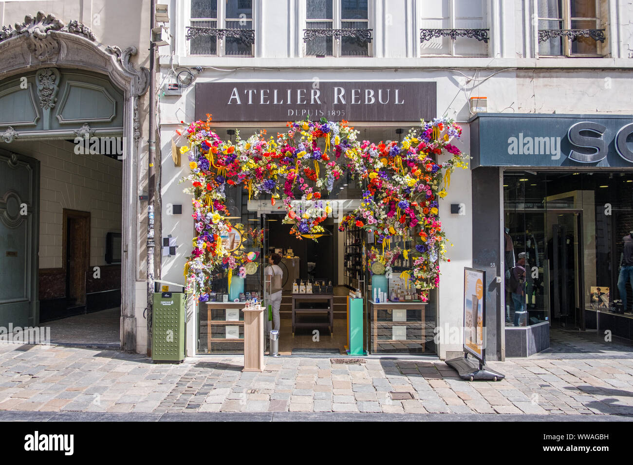 Historische Zentrum von Gent, Flandern, Belgien, EU. Stockfoto