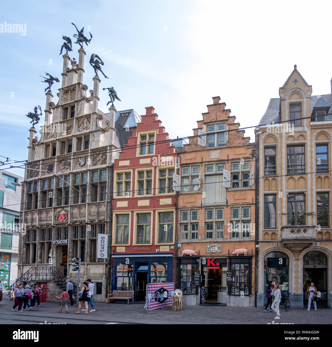 Historische Zentrum von Gent, Flandern, Belgien, EU. Stockfoto