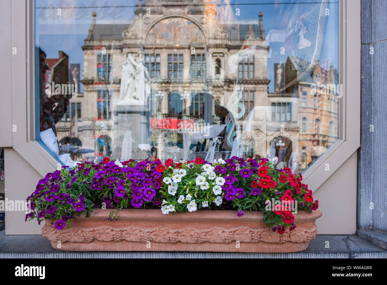 Historische Zentrum von Gent, Flandern, Belgien, EU. Stockfoto