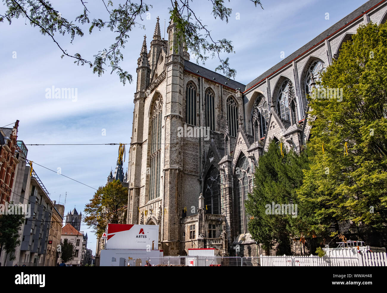 Historische Zentrum von Gent, Flandern, Belgien, EU. Stockfoto