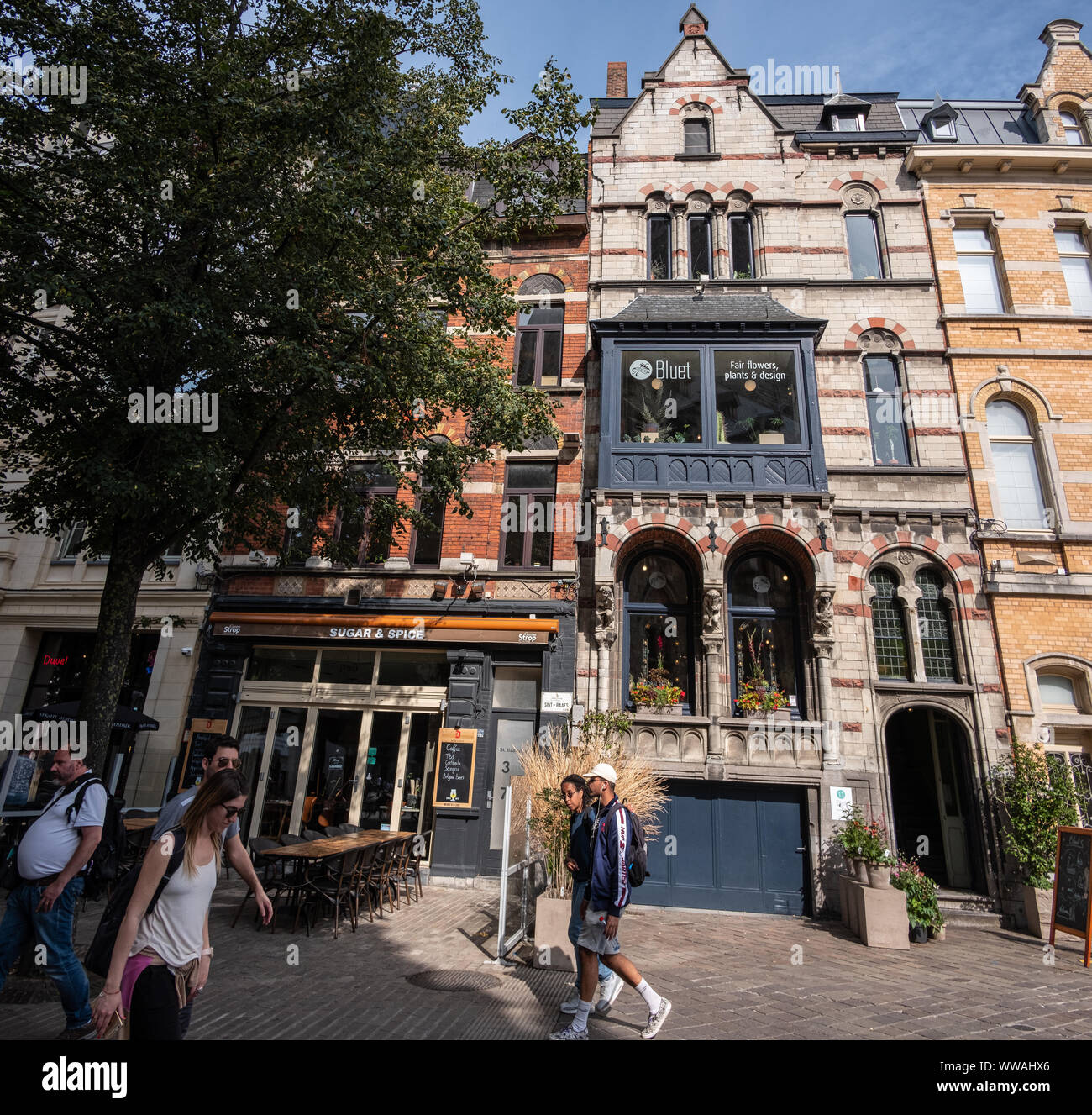 Historische Zentrum von Gent, Flandern, Belgien, EU. Stockfoto