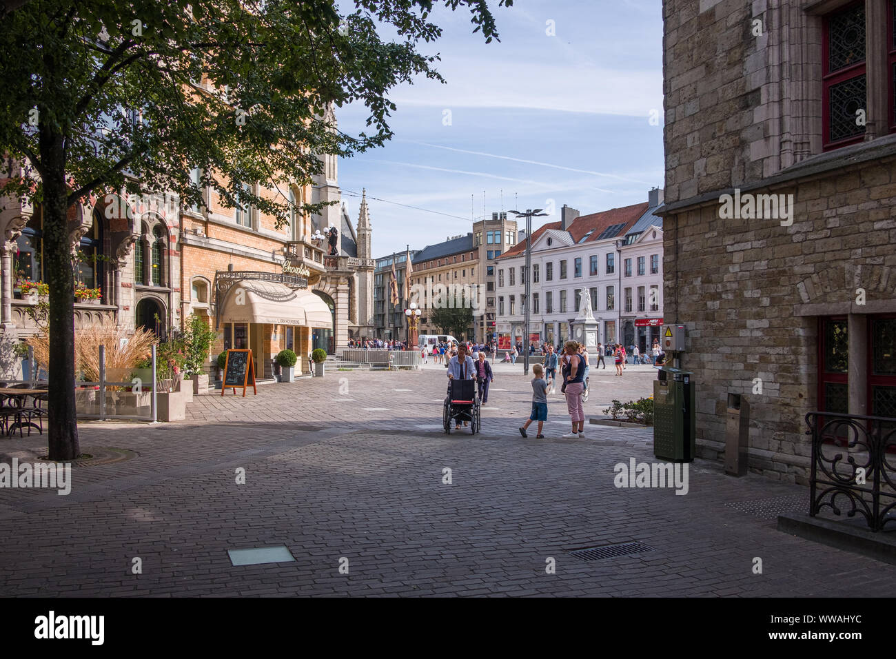 Historische Zentrum von Gent, Flandern, Belgien, EU. Stockfoto
