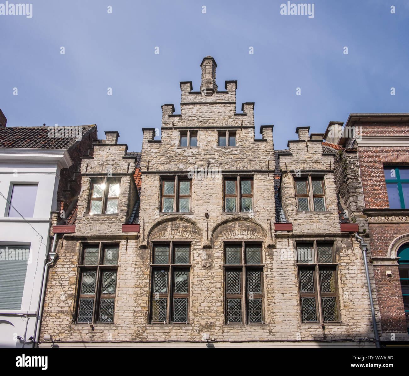 Historische Zentrum von Gent, Flandern, Belgien, EU. Stockfoto