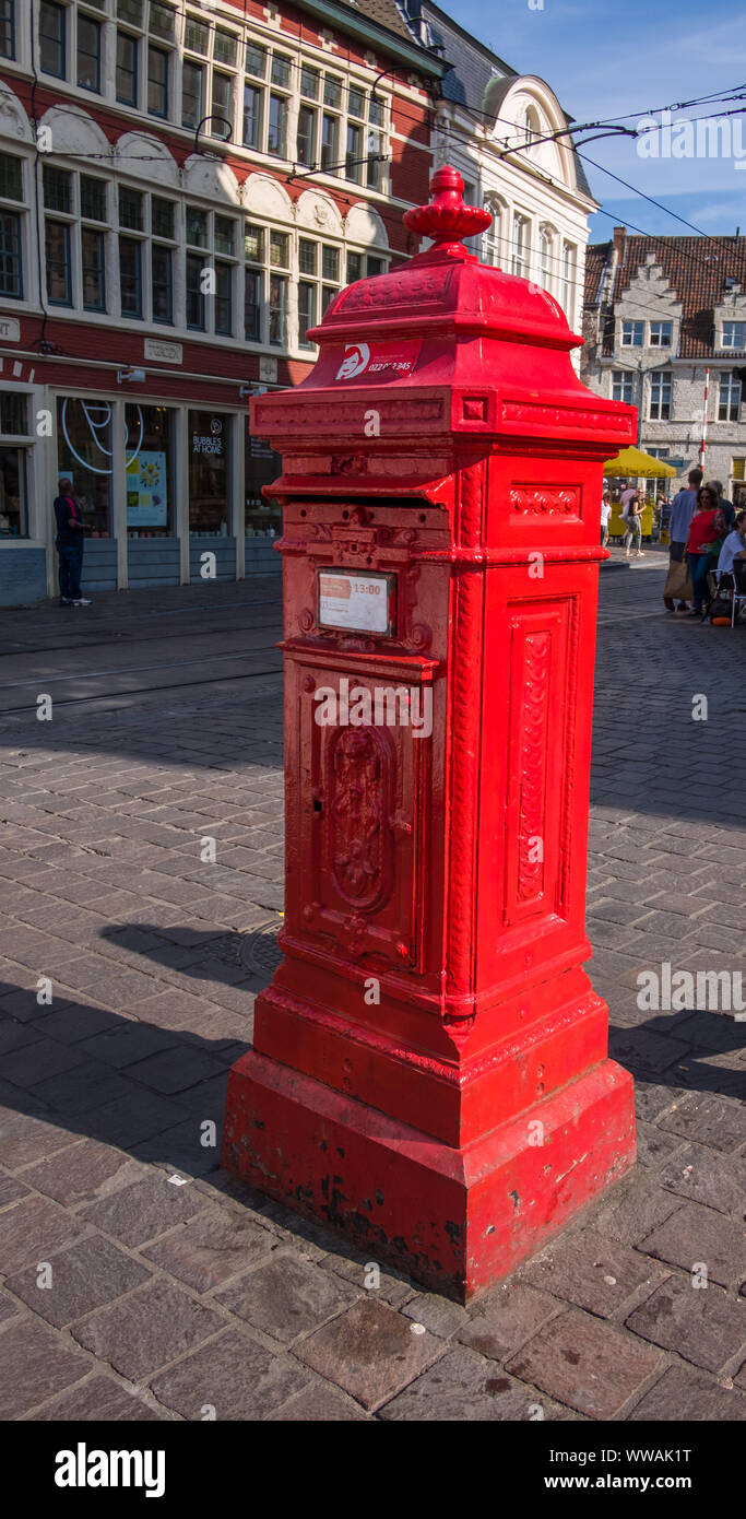 Historische Zentrum von Gent, Flandern, Belgien, EU. Stockfoto