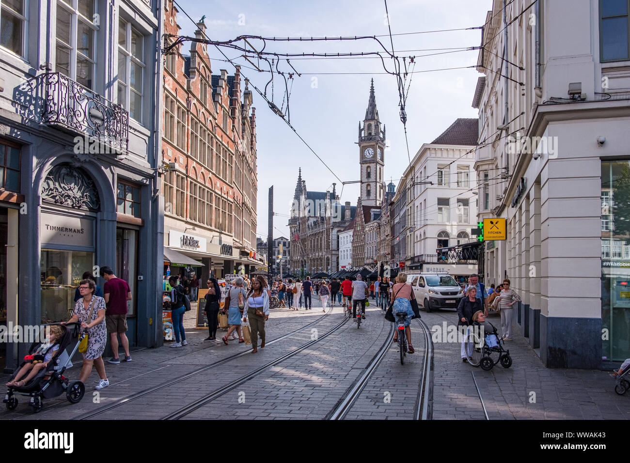 Historische Zentrum von Gent, Flandern, Belgien, EU. Stockfoto