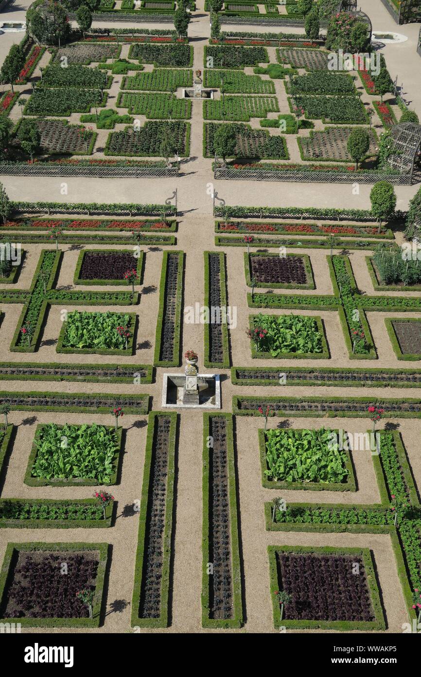 Chateau de Villandry, Loiretal, Frankreich Stockfoto