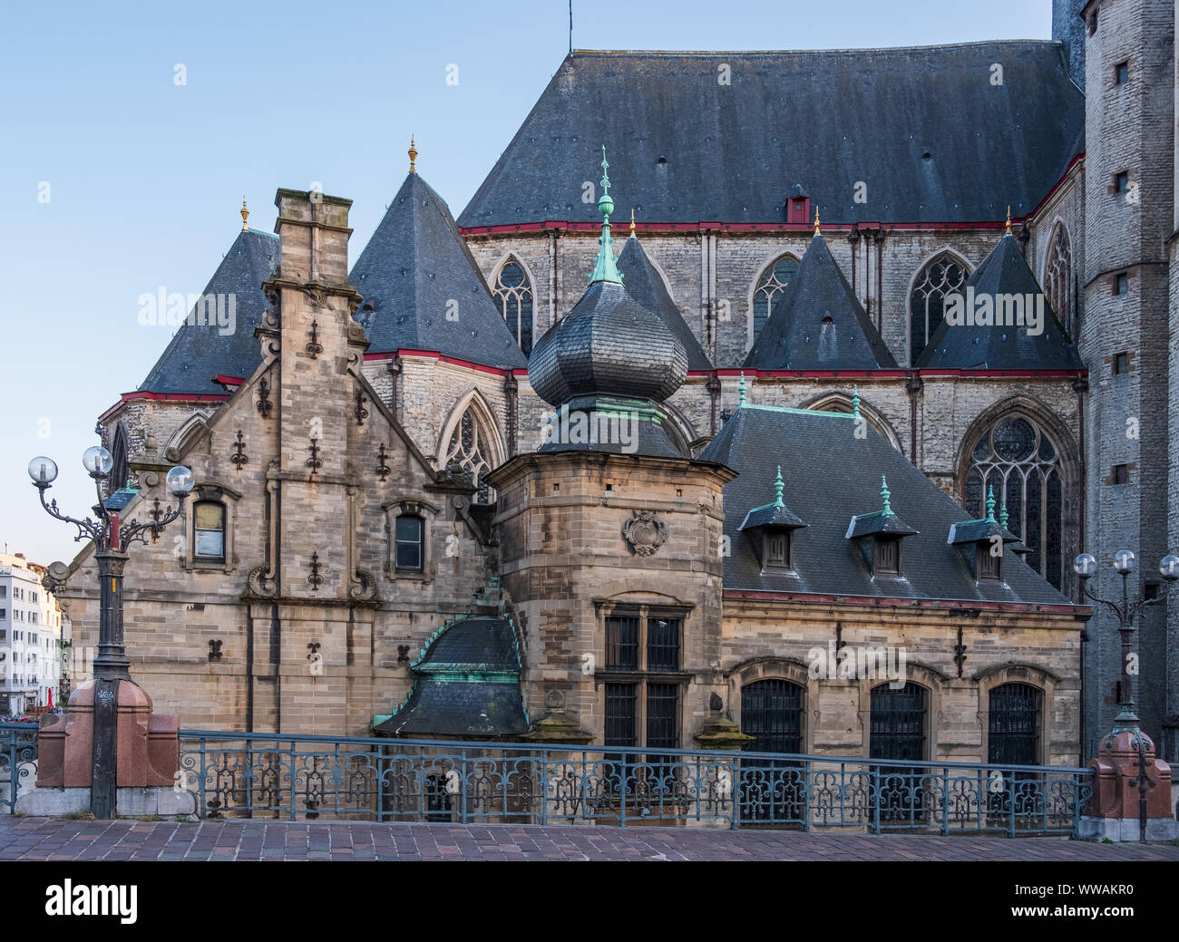 Historische Zentrum von Gent, Flandern, Belgien, EU. Stockfoto