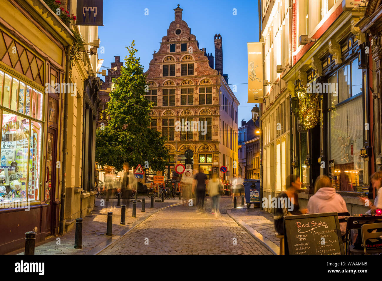 Historische Zentrum von Gent, Flandern, Belgien, EU. Stockfoto