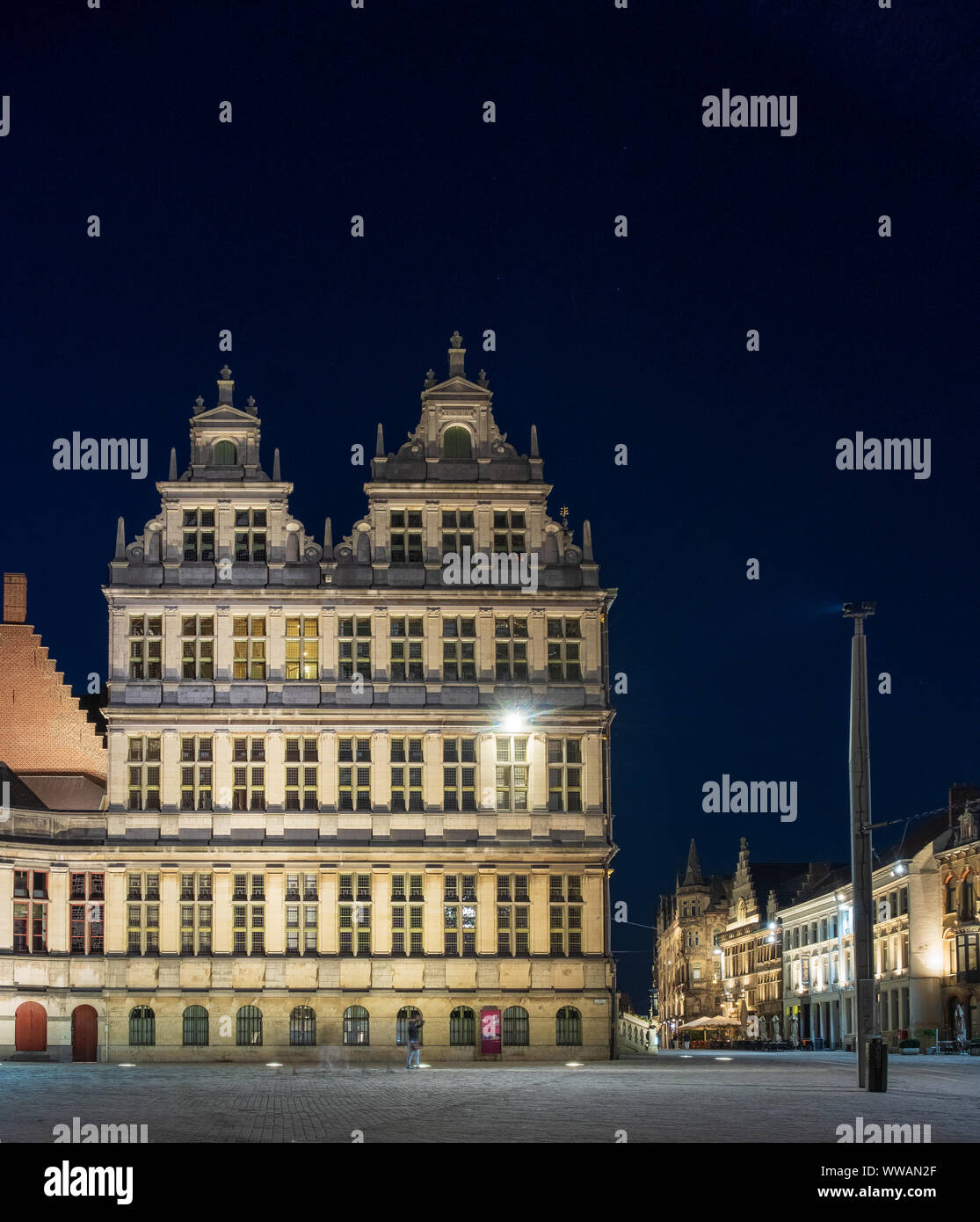 Historische Zentrum von Gent, Flandern, Belgien, EU. Stockfoto