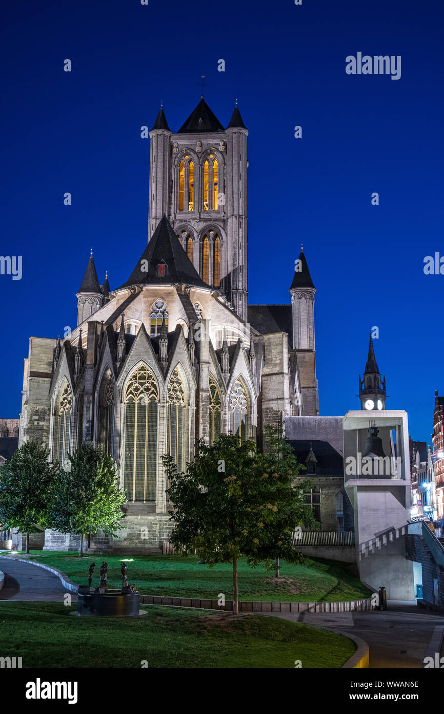 Historische Zentrum von Gent, Flandern, Belgien, EU. Stockfoto
