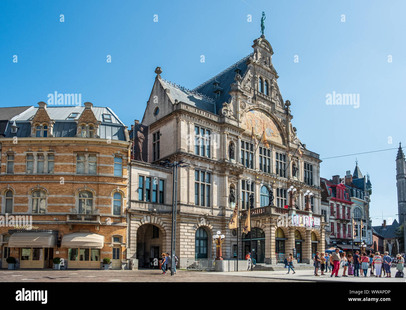 Historische Zentrum von Gent, Flandern, Belgien, EU. Stockfoto