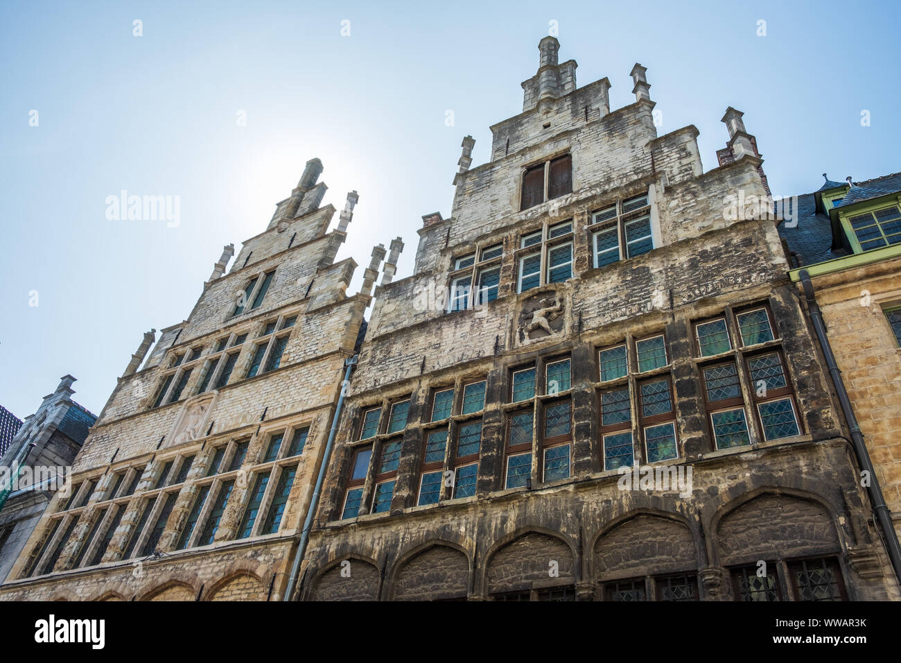 Historische Zentrum von Gent, Flandern, Belgien, EU. Stockfoto