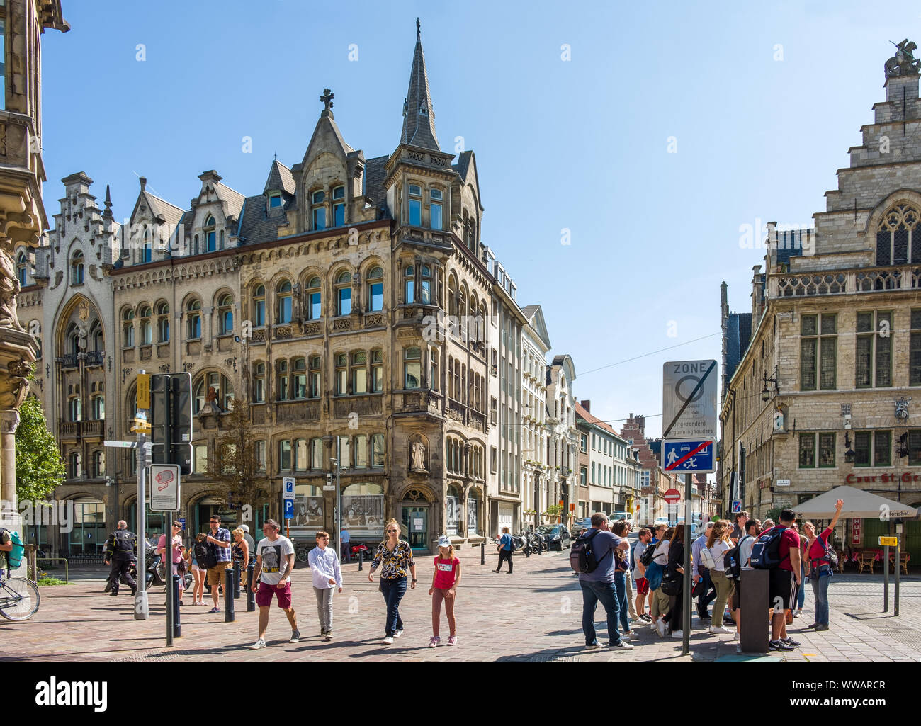 Historische Zentrum von Gent, Flandern, Belgien, EU. Stockfoto