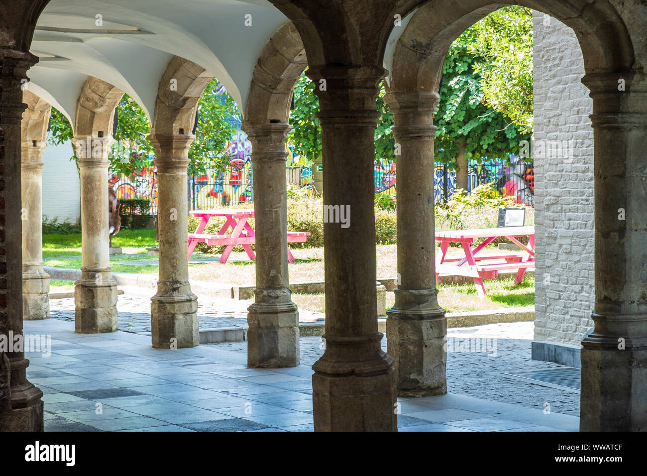 Historische Zentrum von Gent, Flandern, Belgien, EU. Stockfoto