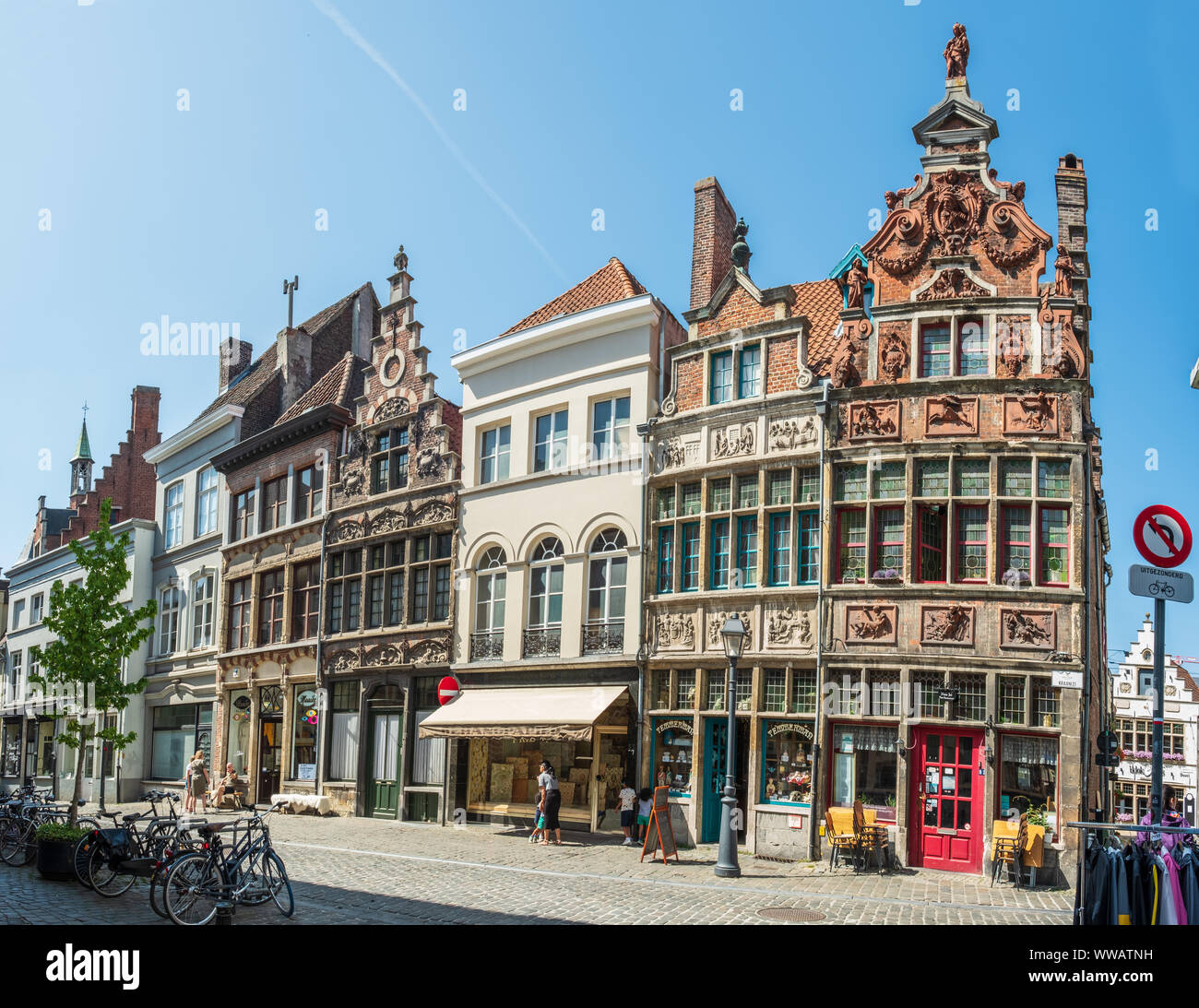 Historische Zentrum von Gent, Flandern, Belgien, EU. Stockfoto