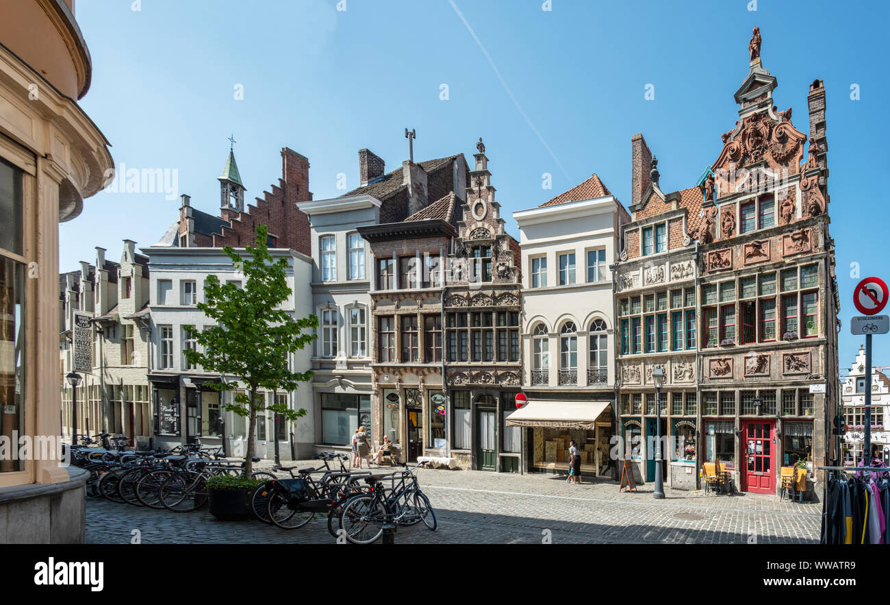 Historische Zentrum von Gent, Flandern, Belgien, EU. Stockfoto