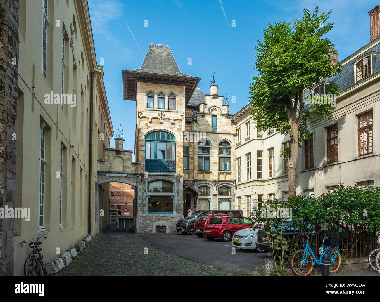 Historische Zentrum von Gent, Flandern, Belgien, EU. Stockfoto