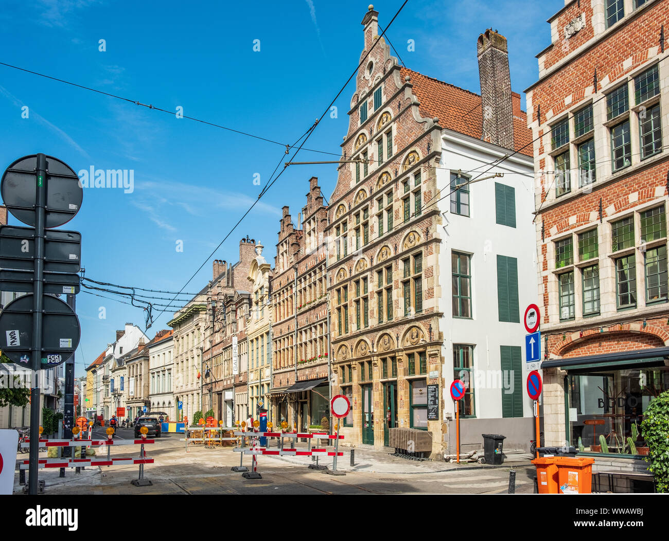 Historische Zentrum von Gent, Flandern, Belgien, EU. Stockfoto